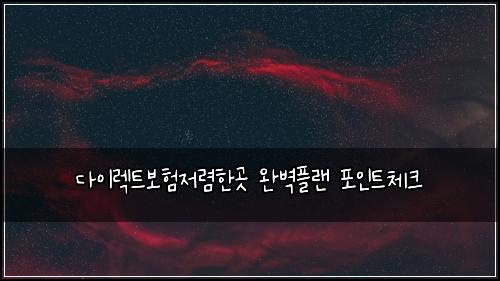 ๋ค์ด๋ ํธ๋ณดํ์ ๋ ดํ๊ณณ ์๋ฒฝํ๋ ํฌ์ธํธ์ฒดํฌ