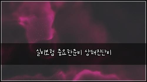 실비보험 중요한준비  상해진단비