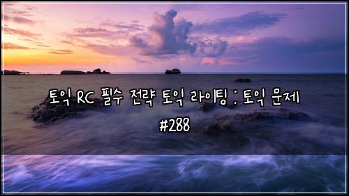 토익 RC 필수 전략 토익 라이팅 : 토익 문제 #288