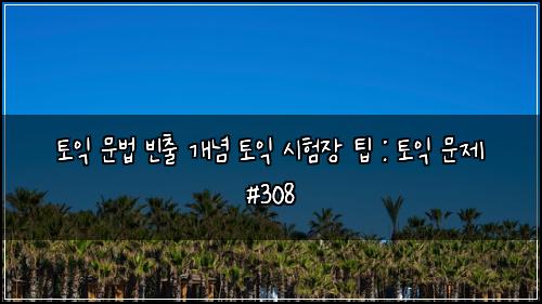 토익 문법 빈출 개념 토익 시험장 팁 : 토익 문제 #308