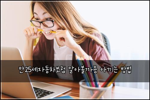 만25세자동차보험 알아볼까용  아끼는 방법