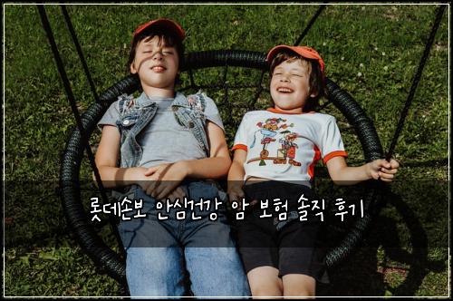 롯데손보 안심건강 암 보험 솔직 후기