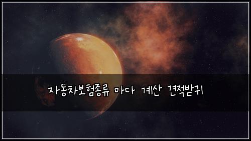 자동차보험종류 마다 계산 견적받귀