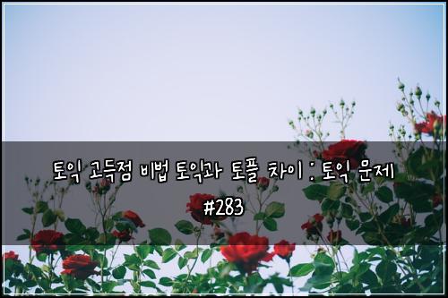 토익 고득점 비법 토익과 토플 차이 : 토익 문제 #283