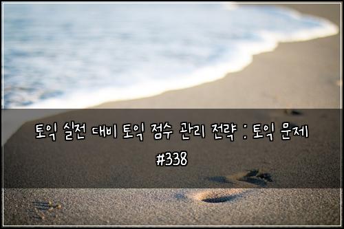 토익 실전 대비 토익 점수 관리 전략 : 토익 문제 #338