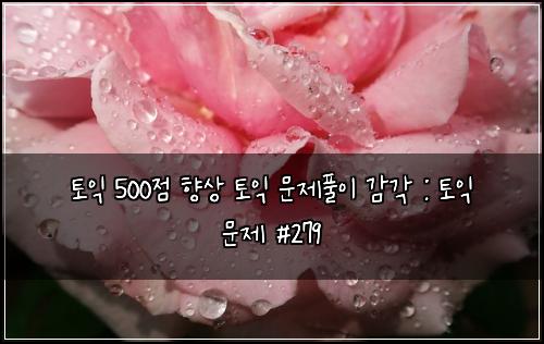 토익 500점 향상 토익 문제풀이 감각 : 토익 문제 #279