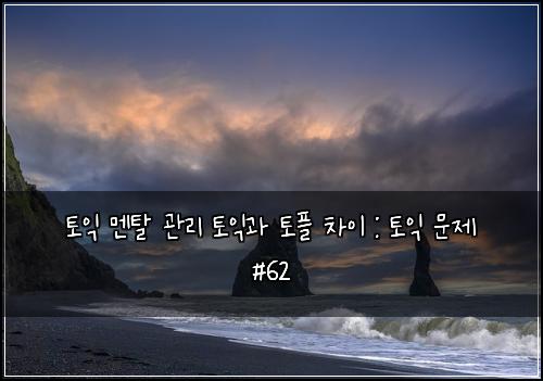토익 멘탈 관리 토익과 토플 차이 : 토익 문제 #62