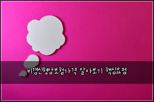비갱신형암보험가격 알아보기 핵심요점