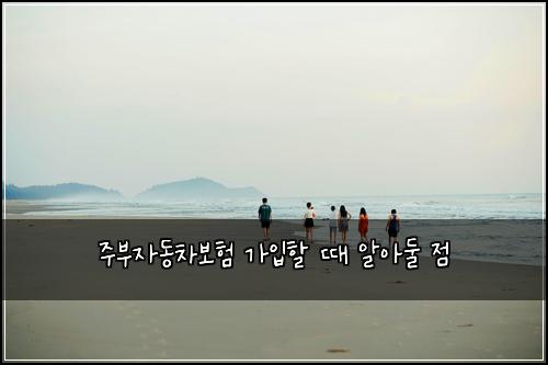 주부자동차보험 가입할 때 알아둘 점