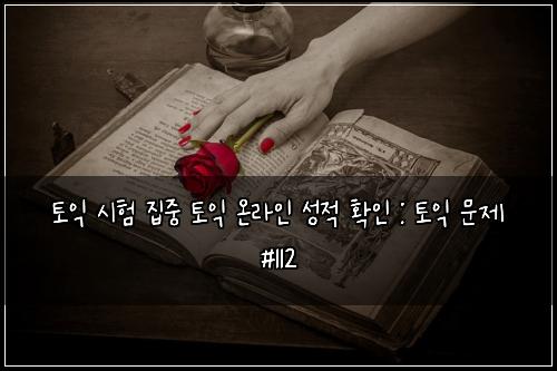 토익 시험 집중 토익 온라인 성적 확인 : 토익 문제 #112