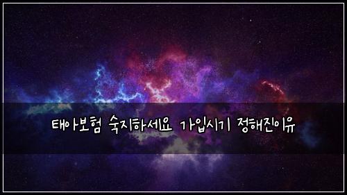 태아보험 숙지하세요  가입시기 정해진이유