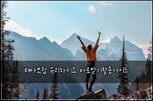 태아보험 유리하지요  바로받기활용가이드