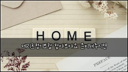 ๋ฉ๋ฆฌ์ธ ์ ๊ธฐ๋ณดํ ์ฐพ์๋ณด์์ ์ค๋นํด์ฃผ์๋ฉด