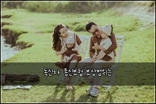 독신자 종신보험 보상범위는 