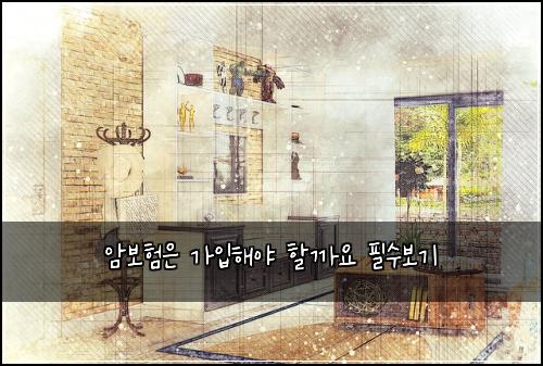 암보험은 가입해야 할까요 필수보기
