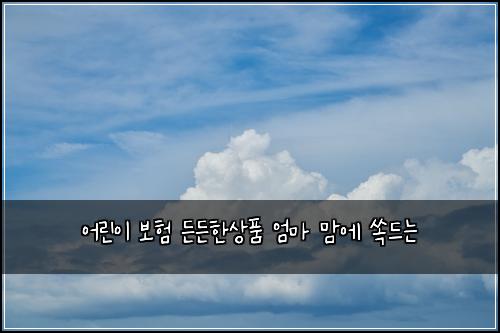 어린이 보험 든든한상품  엄마 맘에 쏙드는