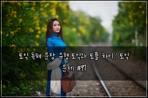 토익 독해 문장 유형 토익과 토플 차이 : 토익 문제 #97