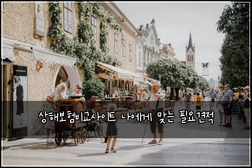 상해보험비교사이트 나에게 맞는 필요견적