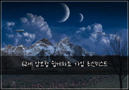 62세 암보험 쉽게하죠  가입 최신리스트