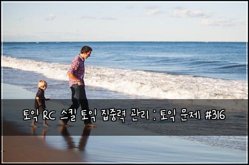 토익 RC 스킬 토익 집중력 관리 : 토익 문제 #316