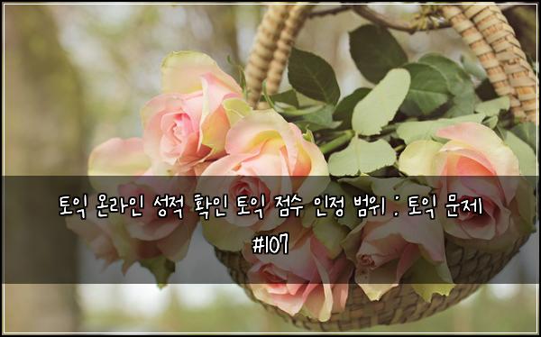 토익 온라인 성적 확인 토익 점수 인정 범위 : 토익 문제 #107