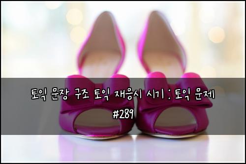 ํ ์ต ๋ฌธ์ฅ ๊ตฌ์กฐ ํ ์ต ์ฌ์์ ์๊ธฐ : ํ ์ต ๋ฌธ์ #289