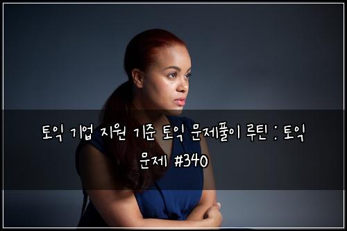 토익 기업 지원 기준 토익 문제풀이 루틴 : 토익 문제 #340