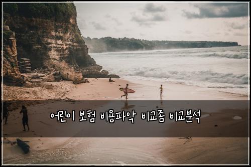 어린이 보험 비용파악  비교좀 비교분석