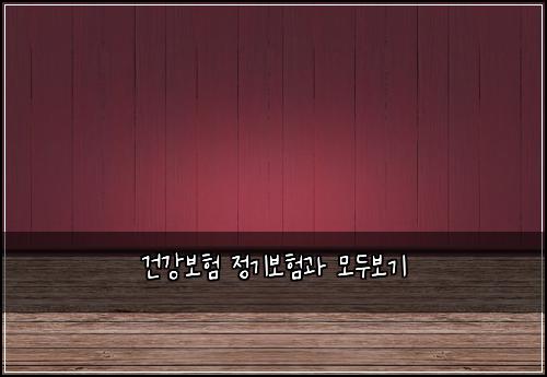 건강보험 정기보험과 모두보기