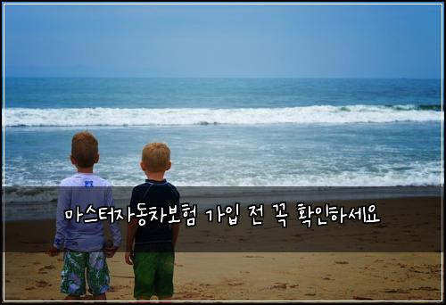 마스터자동차보험 가입 전 꼭 확인하세요